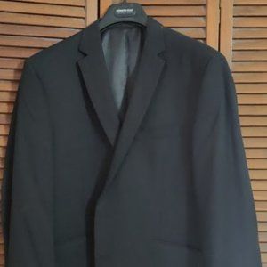 Kenneth Cole REACTION Men's Black Solid Suit Jacket, Black, 46 R